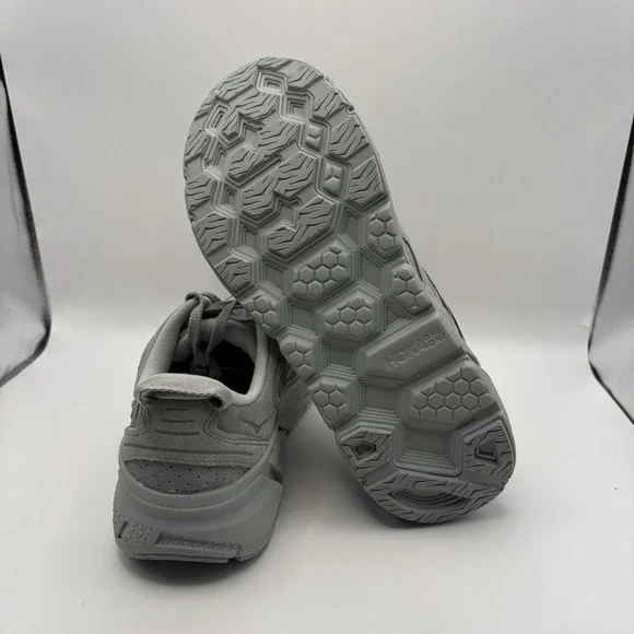 Hoka One One Men 8.5 Women's 9.5 Clifton L Suede Limestone Grey Running Shoe